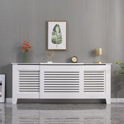 Kensington Radiator Cover Modern Traditional Horizontal Slat Cabinet MDF White