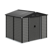 8 x 7FT Galvanised Garden Shed Apex Roof Outdoor Storage House with Foundation