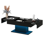 High Gloss LED Coffee Table Cocktail Center Table Modern Living Room Rectangle