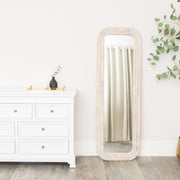 Light Wooden Arched Tall Wall & Leaner Mirror