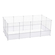 24 Panels DIY Pet Fence Playpen Puppy Dog Cat Animal Cage Metal Outdoor Indoor