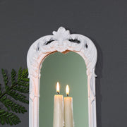 Ornate White Wall Mirror Candle Sconce french chic shabby chic vintage wedding