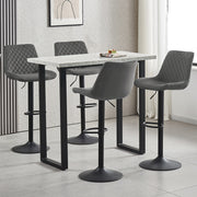 4PCS Swivel Bar Stools Velvet/Faux Suede Breakfast Adjustable Height Bar Chair