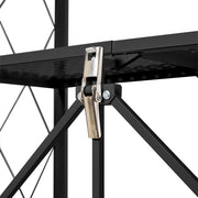 5 Tier Foldable Kitchen Metal Rack Warehouse Storage Shelving Unit With Wheels