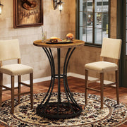 Round Bar Table 95cm High Top Cocktail Pub Table w/ Curved Metal Base for Bistro