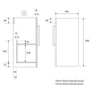 Bathroom Sink Cabinet 51cm Anthracite Storage Cupboard & Glass Basin | Newton
