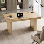 63 Inch Modern Executive Desk Large Wooden Office Computer Desk Writing Table