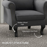 Wingback Armchair, Chesterfield-style Accent Chair, Dark Grey