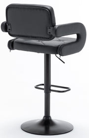 2 LARGE BAR STOOLS PLUSH SEAT GAS LIFT SWIVEL BREAKFAST KITCHEN BAR LARGE SEAT