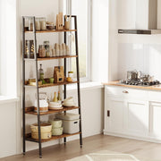 Rustic Unit Wood Bookcase Bookshelf 5 Tier Industrial Storage Display Shelving