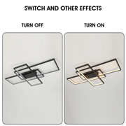 Pendant Lamp Ceiling Lights Room Chandelier Living Light Black Frame with Remote