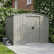 Garden Shed 8 X 6FT Metal Apex Roof With Free Foundation Outdoor Storage House