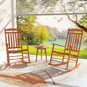 Outdoor Patio Wood Rocking Chair High-Back Poplar Wood Rocker