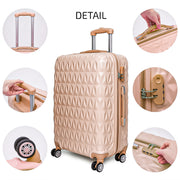 Hard Shell PC+ABS Cabin Suitcase 4 Wheel Travel Luggage Trolley Lightweight Case