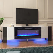 Electric Fireplace With TV Stand Unit Cabinet Fire 36in Heater Flame Living Room