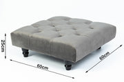 Large Square Footstool Coffee Table Upholstery Fabric Footstools Matching Button