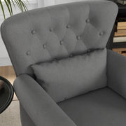 Wingback Armchair, Chesterfield-style Accent Chair, Dark Grey