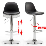 2PCS Bar Stools Adjustable Breakfast Swivel Gas Lift Chair Kitchen Cafe Pub Tool