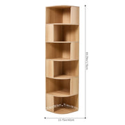6 Tier Corner Bookshelf Bookcase Freestanding Display Storage Shelf 176cm