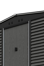 12x8ft Garden Shed Storage House with Double Sliding Door Outdoor Utility Tools