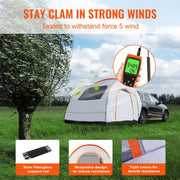 SUV Camping Tent 8'-8' Tent Attachment Sun Shade Car Rear Rainfly with Carry Bag