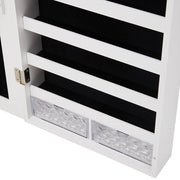 2-IN-1 Jewelry Cabinet Wall & Door Mounted Jewelry Armoire Full-Length Mirror UK
