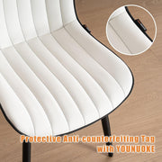Set of 2 Faux Leather Dining Chairs High Back Padded Metal Leg Kitchen Chairs UK