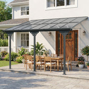 Outdoor Patio Gazebo Pergola, Aluminum Post, 4.35 x 3 m PC Roof