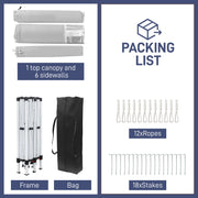 3m x 6m Pop Up Gazebo Party Tent Canopy Marquee with Storage Bag White