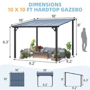3 x 3m Wall Mounted Pergola Outdoor Aluminium Gazebo Patio Lean to Awning Deck