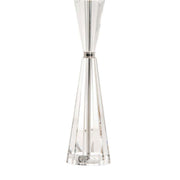 Dar Risha Crystal Glass Table Lamp Ivory Faux Silk Shade Polished Nickel 67cm
