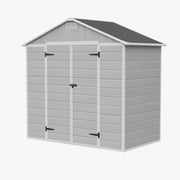 8 X 4FT Plastic Garden with Double Doors Lockable Outdoor Storage Shed W/ Window
