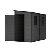 Plastic Garden Shed 8x4 Outdoor Storage Sheds Tool House w/ Floor, Lockable Door