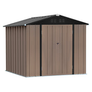 6ft x 8ft Garden Shed Metal Tool Sheds Outdoor Storage House Tools Box with Base