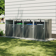 XXL Large 4 Wheelie Bin Storage Metal Store Cover Garden Rubbish Dustbin Shed UK