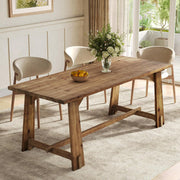 120cm Solid Wood Dining Table Farmhouse Rectangular Kitchen Table for 4-6 People