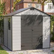 Plastic Garden Shed 8x4FT 8x6FT 8x8FT Apex Roof Outdoor Storage Sheds Tool Box