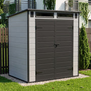 Plastic Garden Shed 6 x 4 Outdoor Tools Storage House with Floor, Double Window