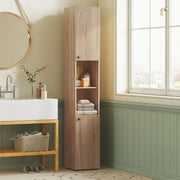 Bathroom Cabinet Cupboard Tall Free Standing Tallboy Storage Furniture OAK