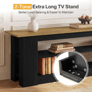 71-Inch Farmhouse Extra Long TV Stand with Storage Shelves for TVs up to 80 Inch