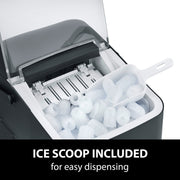 Caso IceChef Compact Ice Cube Maker Machine 1L Tank 500g/hr Two Sizes Black