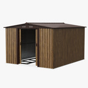 10X8FT Metal Garden Storage Shed Waterproof Shed w/ Sliding Door Free Foundation