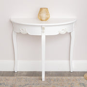 White Half Moon Console Table - Pays Blanc Range