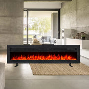 Electric Heater LED Fireplace Media Wall Fire Insert/ Wall Mount/ Stand 70-inch