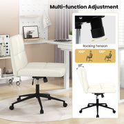 Criss Cross Chair PU Leather Upholstered Cross-legged Office Chair