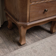 Dark Wood 3 Drawer Bedside Table Home Furniture