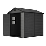 Grey Wood Grain Plastic Garden Shed 6x8 6x6 5x3 Outdoor Tool Bike Storage House