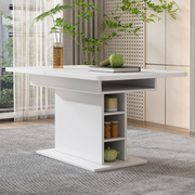 Extendable Dining Table White !SALE! Storage Shelves Space Saving Kitchen Table