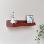 Oxblood Dark Red Scalloped Wall Storage Shelf - 61cm wall storage shelving decor