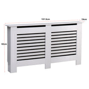 Kensington Radiator Cover Modern Traditional Horizontal Slat Cabinet MDF White